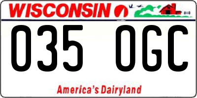 WI license plate 035OGC