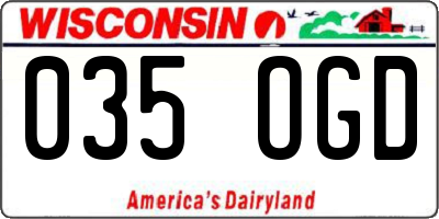WI license plate 035OGD