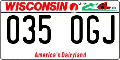 WI license plate 035OGJ