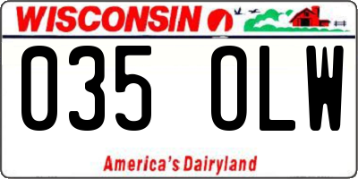 WI license plate 035OLW