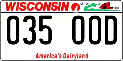 WI license plate 035OOD
