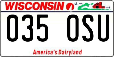 WI license plate 035OSU