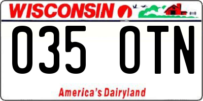 WI license plate 035OTN