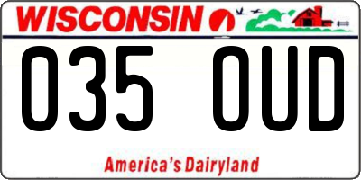 WI license plate 035OUD