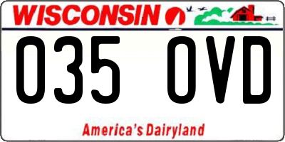 WI license plate 035OVD