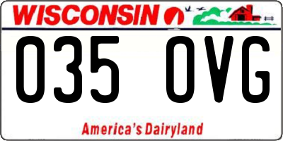 WI license plate 035OVG