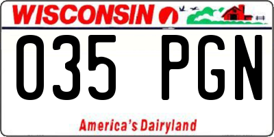 WI license plate 035PGN