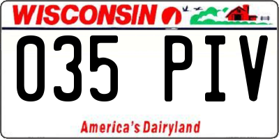 WI license plate 035PIV