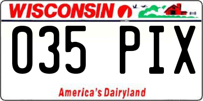 WI license plate 035PIX