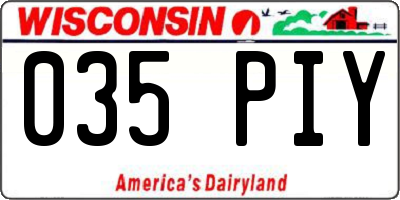 WI license plate 035PIY