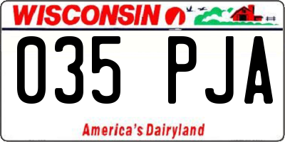WI license plate 035PJA