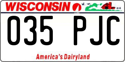 WI license plate 035PJC