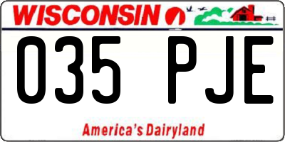 WI license plate 035PJE