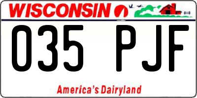 WI license plate 035PJF