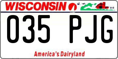 WI license plate 035PJG