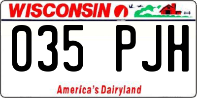 WI license plate 035PJH