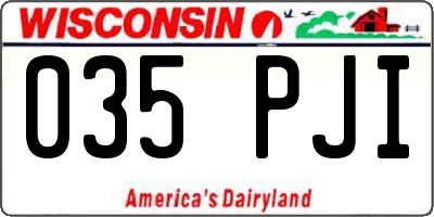 WI license plate 035PJI