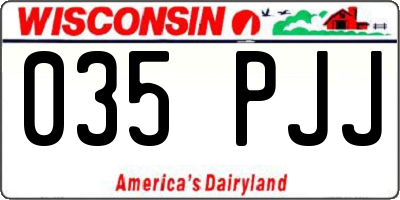 WI license plate 035PJJ