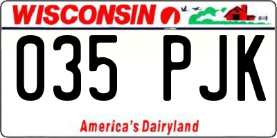 WI license plate 035PJK