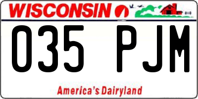 WI license plate 035PJM