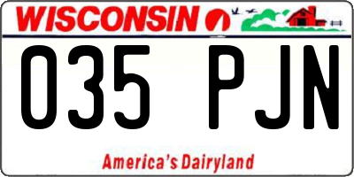 WI license plate 035PJN