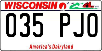 WI license plate 035PJO