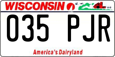 WI license plate 035PJR
