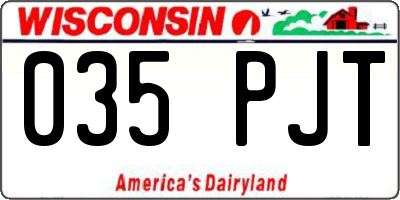 WI license plate 035PJT