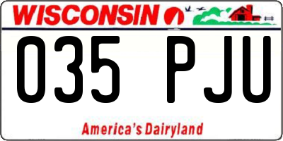 WI license plate 035PJU