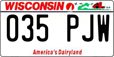 WI license plate 035PJW
