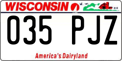 WI license plate 035PJZ
