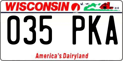 WI license plate 035PKA