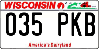 WI license plate 035PKB