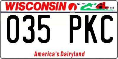WI license plate 035PKC