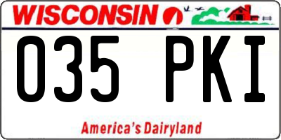 WI license plate 035PKI