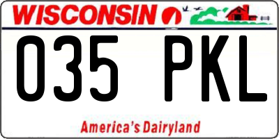 WI license plate 035PKL