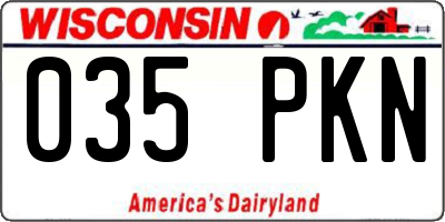 WI license plate 035PKN