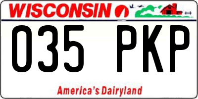 WI license plate 035PKP