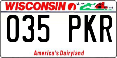 WI license plate 035PKR