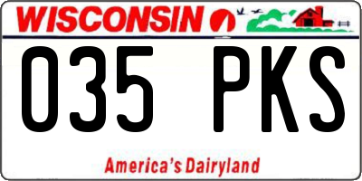 WI license plate 035PKS