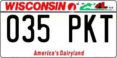 WI license plate 035PKT