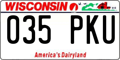 WI license plate 035PKU