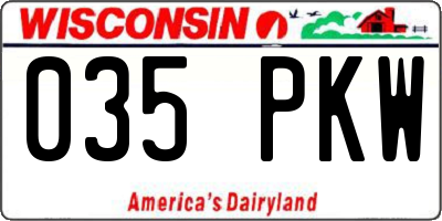 WI license plate 035PKW