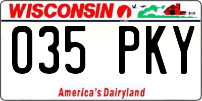 WI license plate 035PKY