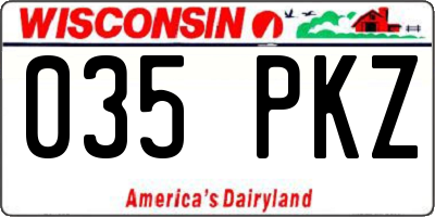 WI license plate 035PKZ