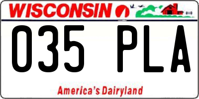 WI license plate 035PLA