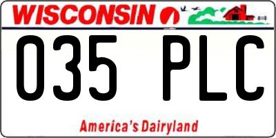 WI license plate 035PLC