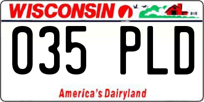 WI license plate 035PLD