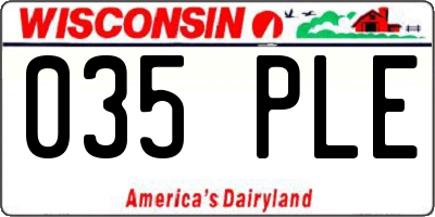 WI license plate 035PLE