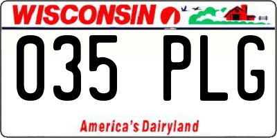 WI license plate 035PLG